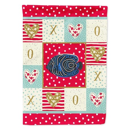 Carolines Treasures 28 x 0.01 x 40 in. Emperor Angelfish Love Flag Canvas House Size CK5469CHF
